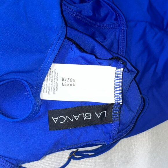 La Blanca Island Goddess Lingerie One Piece in Lapis Blue Size 8 - Picture 6 of 6